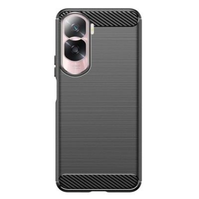 Huawei Honor 90 Lite (X50i) „Carbon“ cieta silikona (TPU) melns apvalks | vacins.lv
