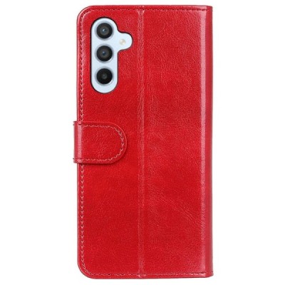 Samsung Galaxy S23 FE (Fan Edition) atvēramais ādas sarkans maciņš, grāmata (maks) | Vacins.lv