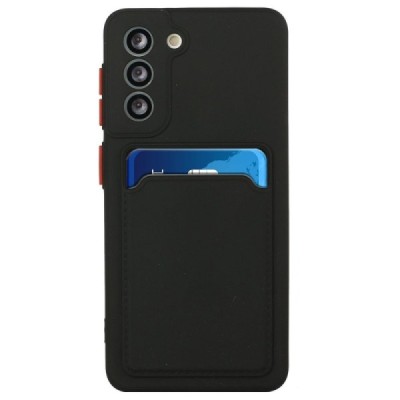 „Card Slot“ Samsung Galaxy S23 FE (Fan Edition) твердый силиконовый (TPU) чехол чёрного цвета - задняя часть с карманом для карт