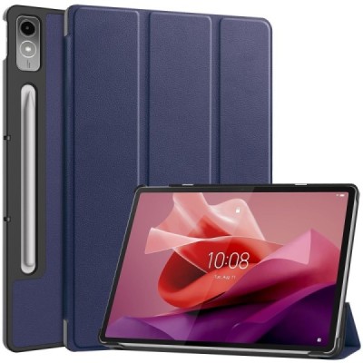 Lenovo Tab P12 12.7" atverčiamas mėlynas odinis dėklas - knygutė | Priedai.lt