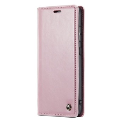 Samsung Galaxy S23 FE (Fan Edition) „CaseMe“ Leather открываемый,розового цвета, кожаный чехол – книжка | Vacins.lv