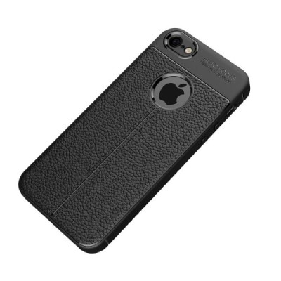 Apple iPhone SE 2016 (iPhone 5, iPhone 5S) FOCUS cieta silikona (TPU) melns apvalks | vacins.lv