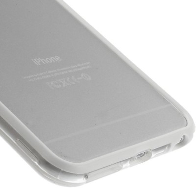 Apple iPhone 6 Plus (6s Plus) dzidrs, caurspīdīgs rāmis (sānu apmale, bamperis) - balts / Vacins.lv