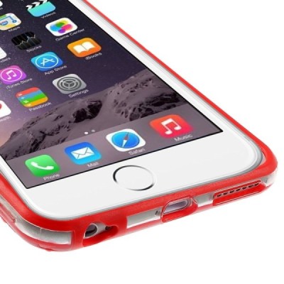 Apple iPhone 6 Plus (6s Plus) dzidrs, caurspīdīgs rāmis (sānu apmale, bamperis) - sarkans / Vacins.lv