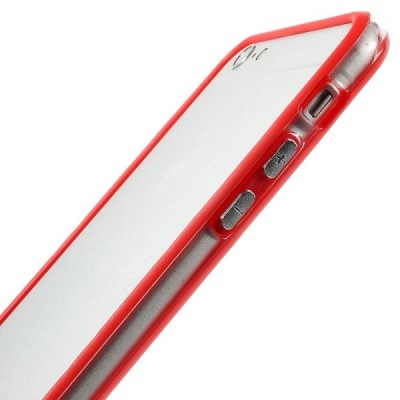 Apple iPhone 6 Plus (6s Plus) dzidrs, caurspīdīgs rāmis (sānu apmale, bamperis) - sarkans / Vacins.lv