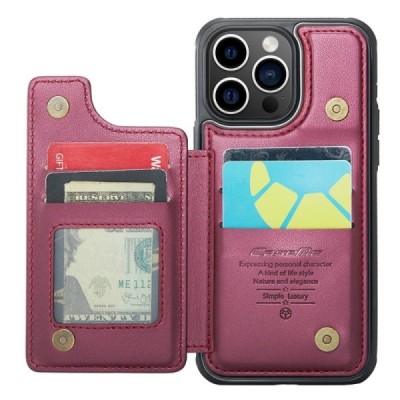 Apple iPhone 15 Pro „CaseMe“ Wallet bordo plastika apvalks | vacins.lv