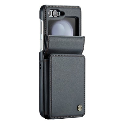 Samsung Galaxy Flip5 5G (SM-F731B) „CaseMe“ Wallet пластиковый чёрный чехол | Vacins.lv