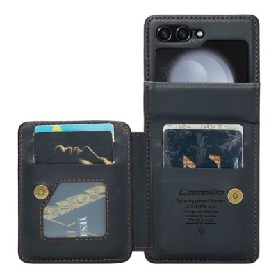 Samsung Galaxy Flip5 5G (SM-F731B) „CaseMe“ Wallet пластиковый чёрный чехол | Vacins.lv