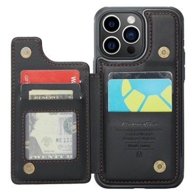 Apple iPhone 15 Pro Max „CaseMe“ Wallet чёрный чехол | Vacins.lv