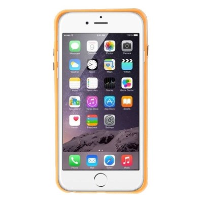 Apple iPhone 6 Plus (6s Plus) dzidrs, caurspīdīgs rāmis (sānu apmale, bamperis) - oranžs / Vacins.lv
