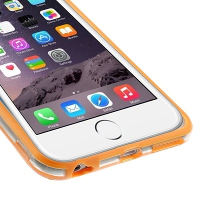 Apple iPhone 6 Plus (6s Plus) dzidrs, caurspīdīgs rāmis (sānu apmale, bamperis) - oranžs / Vacins.lv
