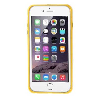 Apple iPhone 6 Plus (6s Plus) skaidrus permatomas rėmelis (kraštų apvadas, bamperis) - geltonas / Priedai.lt