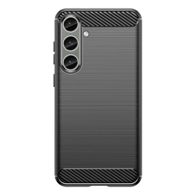 Samsung Galaxy S24+ (SM-S926) „Carbon“ твердый силиконовый чехол (TPU) - черный | Vacins.lv