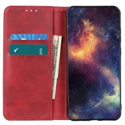 Samsung Galaxy A25 (SM-A256) „Split“ красный кожаный чехол-книжка | Vacins.lv
