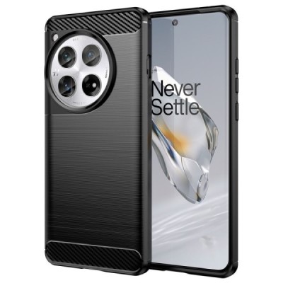 OnePlus 12 „Carbon“ cieta silikona (TPU) melns apvalks | vacins.lv