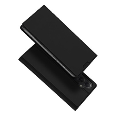 Samsung Galaxy S24+ (SM-S926) „Dux Ducis“ Skin sērijas melns ādas atvērams maciņš | Vacins.lv