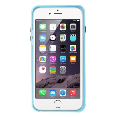 Apple iPhone 6 Plus (6s Plus) dzidrs, caurspīdīgs rāmis (sānu apmale, bamperis) - gaiši zils / Vacins.lv