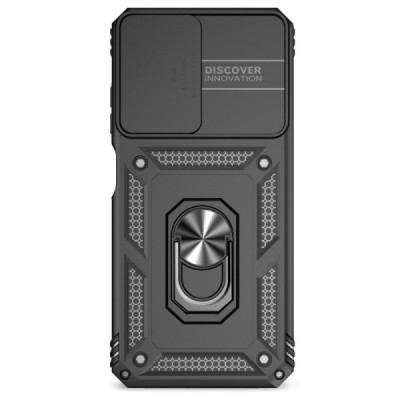Samsung Galaxy A05s (SM-A057F) „Kickstand“ pastiprinātas aizsardzības melns apvalks | Vacins.lv