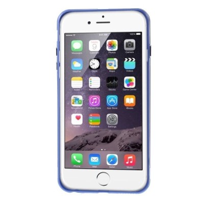 Apple iPhone 6 Plus (6s Plus) skaidrus permatomas rėmelis (kraštų apvadas, bamperis) - tamsiai mėlynas / Priedai.lt
