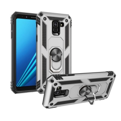 Samsung Galaxy A8 2018 (A530F) „Kickstand“ pastiprinātas aizsardzības sudrabs apvalks | Vacins.lv