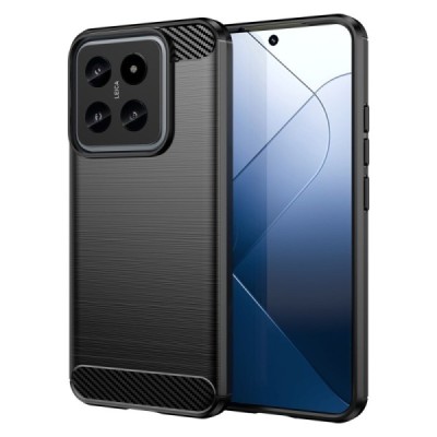 Xiaomi 14 „Carbon“ cieta silikona (TPU) melns apvalks | vacins.lv
