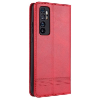 „AZNS“ Retro Xiaomi Mi Note 10 Lite открываемый красный кожаный чехол - книжка | Vacins.lv