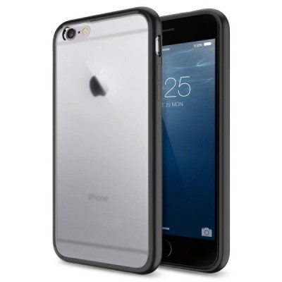 Apple iPhone 6 Plus (6s Plus) dzidrs matēts plastmāsas futrālis un melns cieta silikona rāmis / Vacins.lv