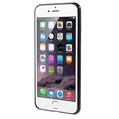 Apple iPhone 6 Plus (6s Plus) dzidrs matēts plastmāsas futrālis un melns cieta silikona rāmis / Vacins.lv