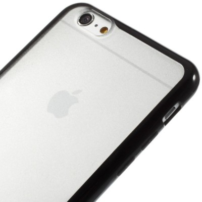 Apple iPhone 6 Plus (6s Plus) dzidrs matēts plastmāsas futrālis un melns cieta silikona rāmis / Vacins.lv
