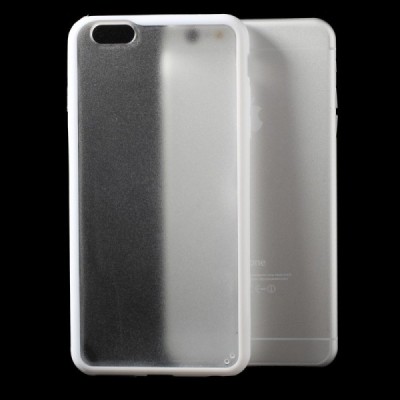 Apple iPhone 6 Plus (6s Plus) skaidrus matinis plastikinis dėklas su baltu TPU rėmeliu / Priedai.lt