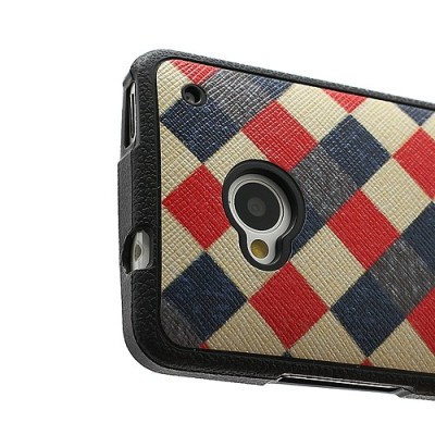 HTC One M8 krāsains cieta silikona apvalks - rūtains / Vacins.lv