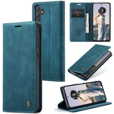 Samsung Galaxy A55 5G (SM-A556) CaseMe Retro открываемый, зелёного цвета, кожаный чехол – книжка | Vacins.lv