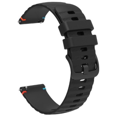 Wave viedā pulksteņa (Samsung Galaxy Watch 3, Gear S3, Watch GT) cietā silikona (TPU) siksniņa - melns | Vacins.lv