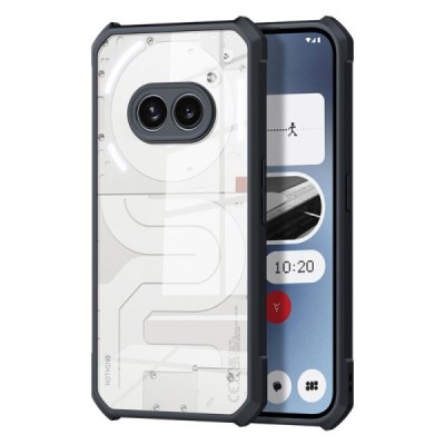 Nothing Phone 2a (2a Plus) „XUNDD“ dzidrs apmales melnā krāsā cieta silikona (TPU) akrils apvalks | Vacins.lv