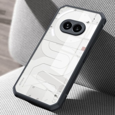 Nothing Phone 2a (2a Plus) „XUNDD“ dzidrs apmales melnā krāsā cieta silikona (TPU) akrils apvalks | Vacins.lv