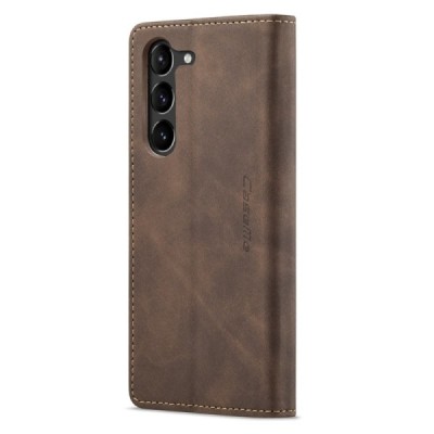Samsung Galaxy S24+ (SM-S926) CaseMe Retro solīds atvēramais ādas brūns maciņš - maks | Vacins.lv