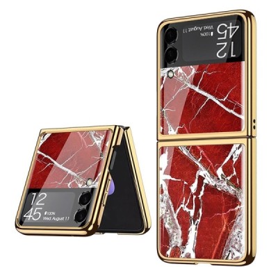 Samsung Galaxy Z Flip3 (F711) GKK Marble пластиковый красный чехол | Vacins.lv