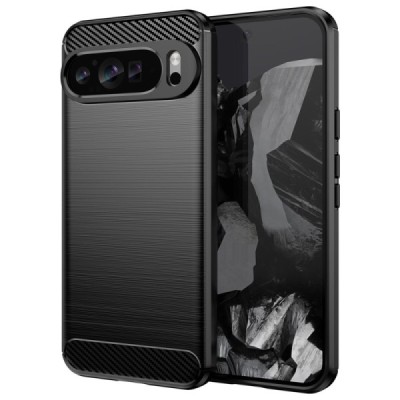 Твердый силиконовый чехол „Carbon“ (TPU) для Google Pixel 9 Pro XL чёрного цвета | Vacins.lv