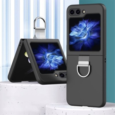 Samsung Galaxy Flip7 FE / Flip6 „Ring“ plastmasas melns apvalks | vacins.lv