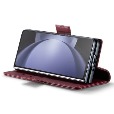Samsung Galaxy Fold6 5G (SM-F956B) „CaseMe“ Leather открываемый бордовый кожаный чехол - книжка | Vacins.lv