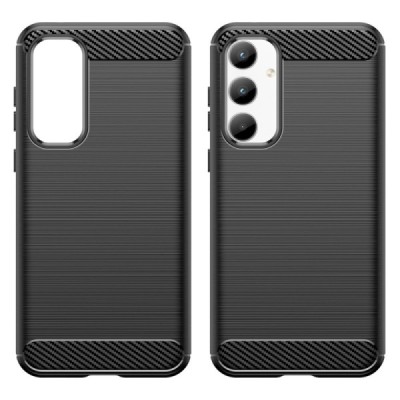 Твердый силиконовый чехол "Carbon" (TPU) для Samsung Galaxy A35 5G (SM-A356E) чёрного цвета | Vacins.lv