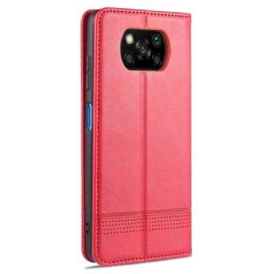 Xiaomi Poco X3 "AZNS" Retro ādas atvēramais sarkans maciņš (maks) | Vacins.lv