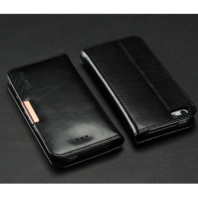 „Kalaideng“ Royale atverčiamas juodas odinis Apple iPhone SE (5, 5s) dėklas / Priedai.lt