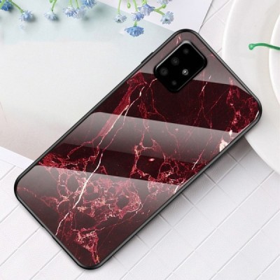 Samsung Galaxy A51 "Marble" твердый силиконовый чехол TPU красный | Vacins.lv