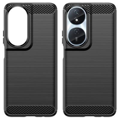 Honor X7b (90 Smart, Play 50 Plus) "Carbon" cieta silikona (TPU) melns apvalks | Vacins.lv