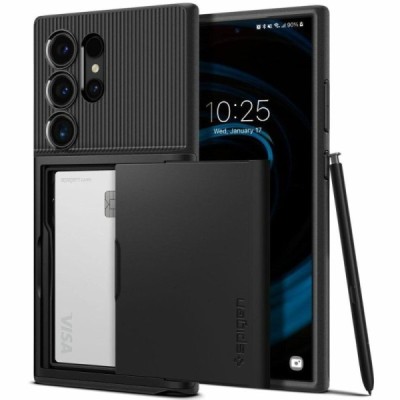 Samsung Galaxy S24 Ultra "Spigen" Slim Armor CS melns silikons apvalks | vacins.lv