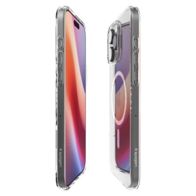 Apple iPhone 16 Pro Max "Spigen" Liquid Crystal MagFit dzidrs, caurspīdīgs cieta silikona apvalks | vacins.lv