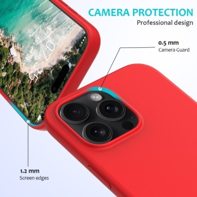 Apple iPhone 16 Pro "Shell" cieta silikona (TPU) sarkans apvalks | vacins.lv