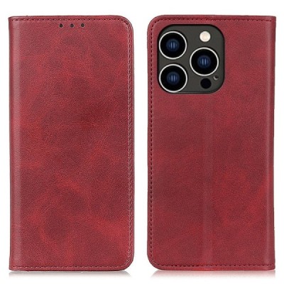 Apple iPhone 16 Pro Max "Split" красный кожаный чехол-книжка | Vacins.lv