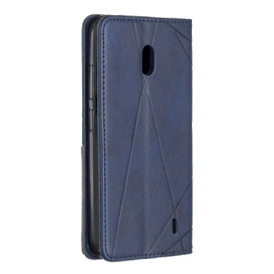 Nokia 2.2 Geometric солидная открываемый синий кожаный чехол - книжка | Vacins.lv